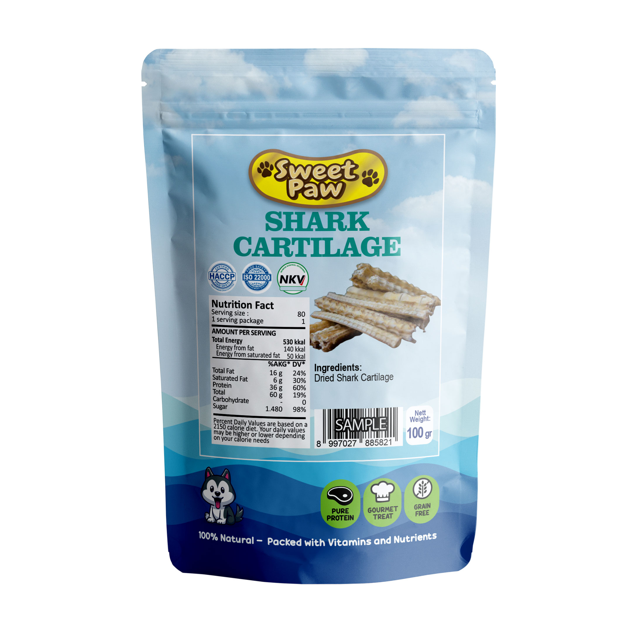 Shark Cartilage SweetPaw Pouch 100 gr